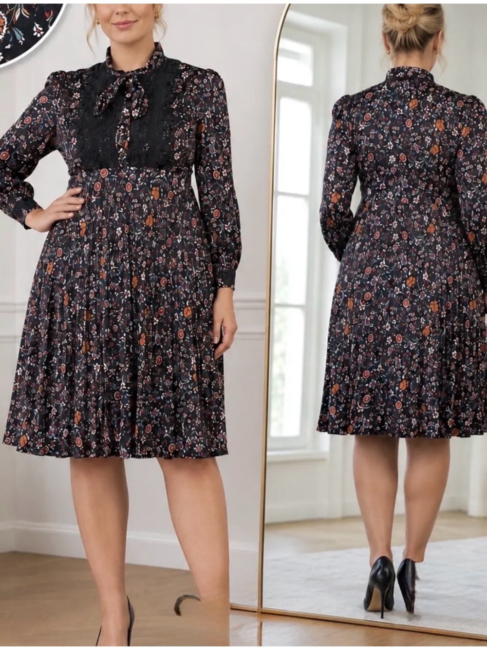 NWT Dalia MacPhee fall floral dress 1X
